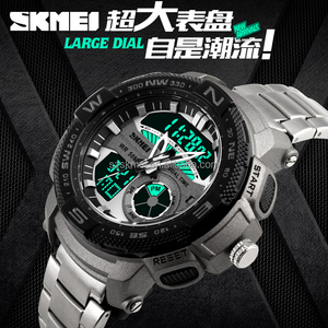 2015 de acero inoxidable <span class=keywords><strong>hora</strong></span> dual hombres grandes relojes - Product Image 2