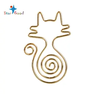 Verified Gold Supplier Office School supplies Journal Paper Clips Cute Cat Shape Wire Bookmark Paperclips