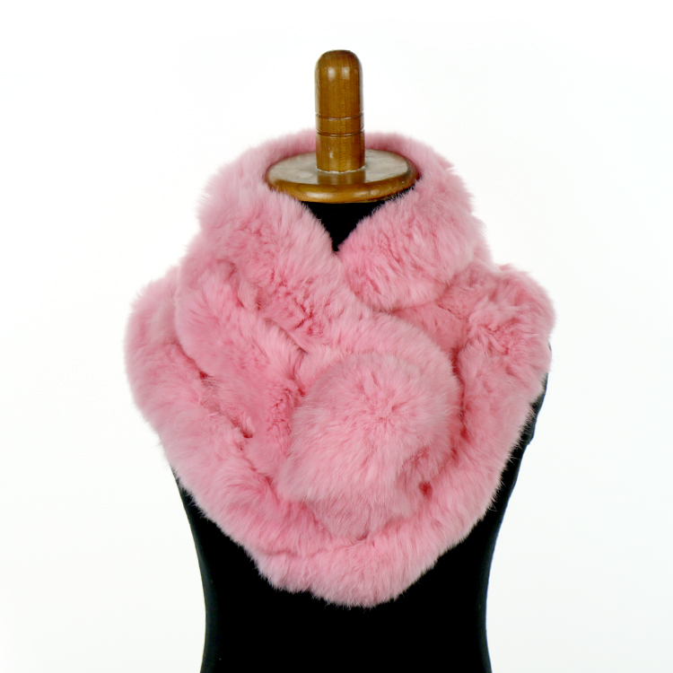 Девушки зима мода тонкий шейный платок кролика шарф с большой шар