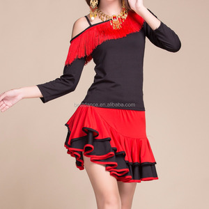BestDance Latin <span class=keywords><strong>Salsa</strong></span> Tango Rumba Cha Vestido de baile de salón Falda de entrenamiento y camisa Top Práctica de yoga - Product Image 2