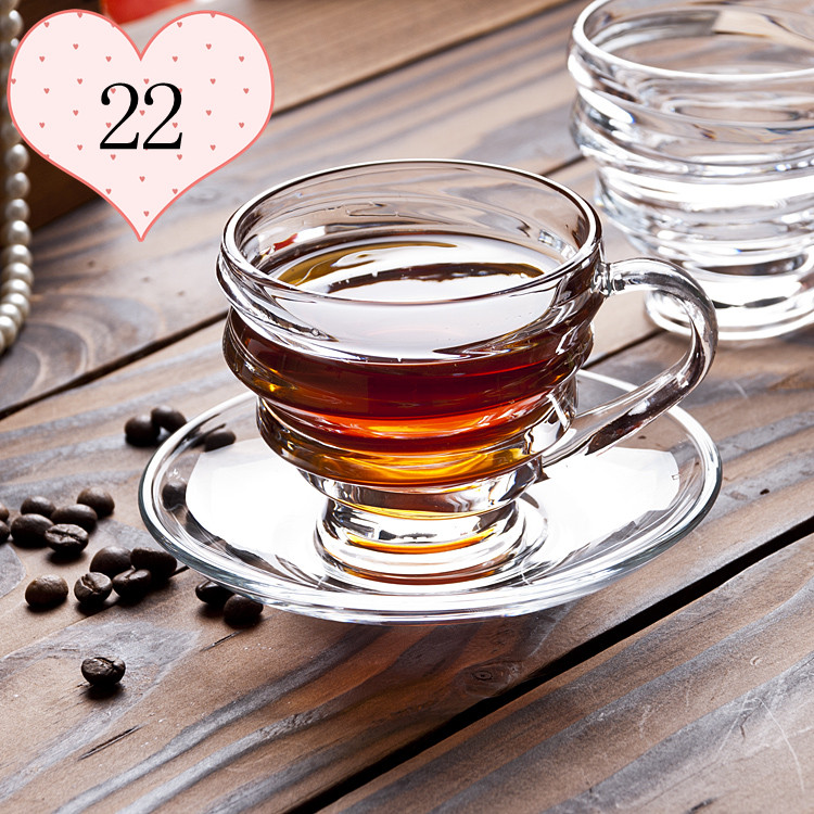 glass coffee set glass cup and saucer