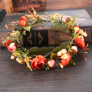 New Handmade Fashion Women Wedding Rose Flower Garland Headband <strong>Floral</strong> Garlands Hairband Flower Crown <strong>Hair</strong> <strong>Accessories</strong> - Product Image 1