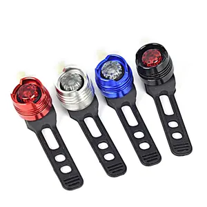 Bianco rosso Blu LED Mini di Alluminio Fanale Posteriore Della Bici Della Luce Posteriore con Del Silicone Della Bicicletta della fascia della clip