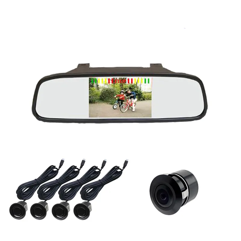 Hot Selling 4 Rear Sensors Rearview Mirror LED Car Parking Sensor with Bibi Sound alarm
