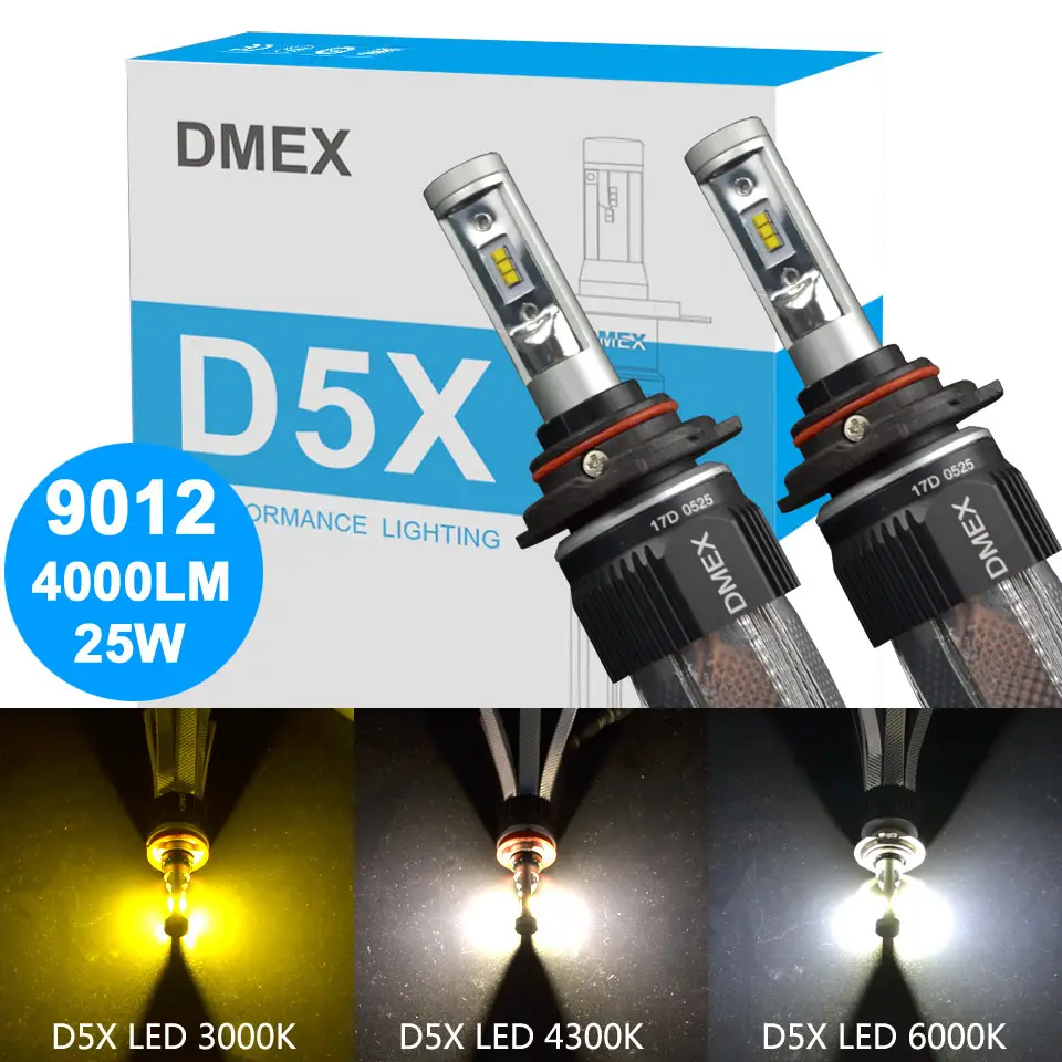 DMEX D5X 50 W 8000LM 4300 K 3000 K 6000 K 9012 LED פנס להחליף HIR2 9012 מנורת הלוגן