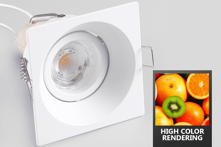 DC12V Square Cob LED Downlight , Fixed Recessed LED Kitchen Ceiling Lights