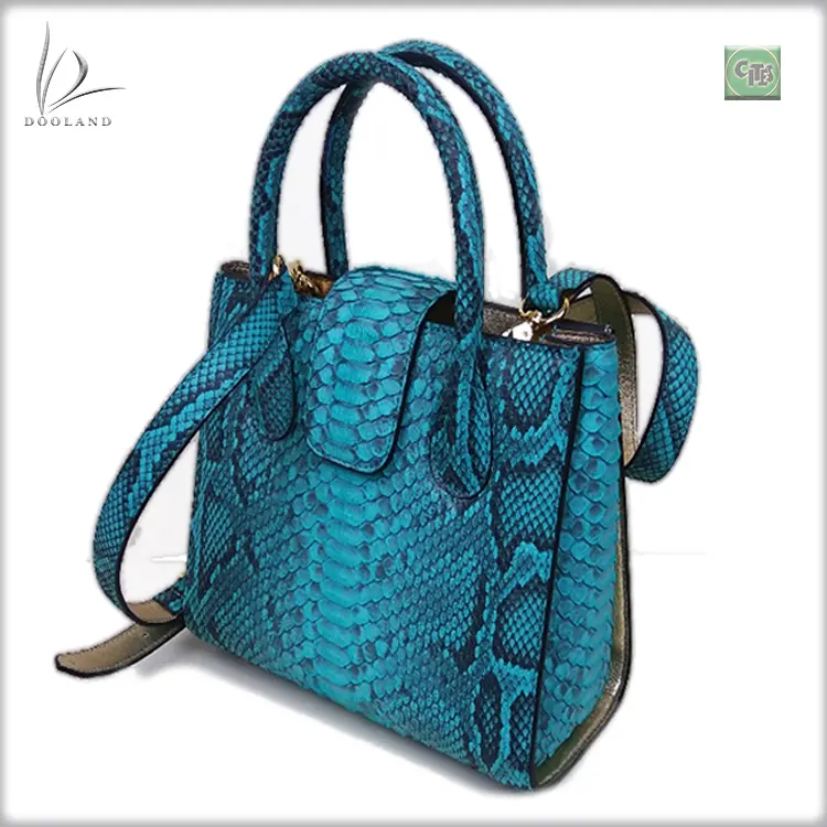 Luxury Qatar style ladies genuine python leather skin handbag small