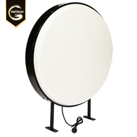 Boîte lumineuse LED murale ronde pour bière, enseigne de pub rotative, profil métallique, boîte lumineuse