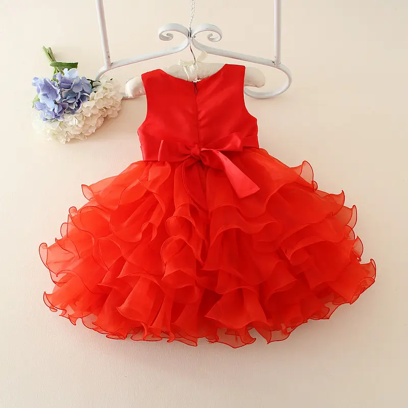 क्लासिक लाल चीनी जन्मदिन पोशाक 1 साल की उम्र में बच्चे के लिए, एक टुकड़ा लड़कियों शराबी पार्टी क्रिसमस कपड़े 1-5 साल की उम्र के बच्चों के परिधान