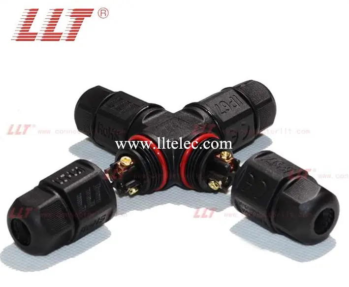 LLT IP67 impermeabile di giunzione del cavo di tipo Trasversale 4-Way Connector