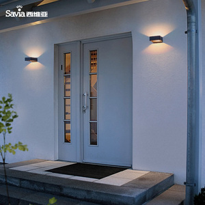 Savia luci da giardino <span class=keywords><strong>in</strong></span> alluminio LED 7W impermeabile IP44 dark gery applique da parete per esterni per porta d'ingresso patio terrazza corridoio - Product Image 2