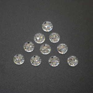 Pietra di zirconia cubica bianca creata in laboratorio, taglio rosa, fondo piatto e rotondo, 8 mm - Product Image 1
