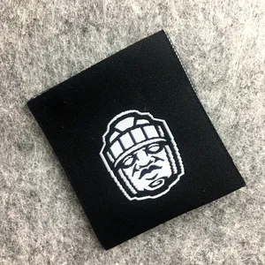 custom woven cloth labelem bossed jacquard quality recycled satin woven label for clothing