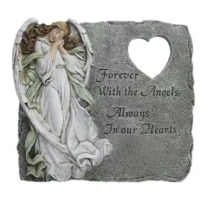 Shunxu Material de resina para exteriores Angel Memorial Heart Garden Stepping Stone