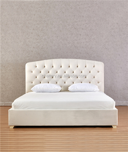 Luxurious Pink or off <strong>White</strong> Antique Velvet Fabric <strong>Storage</strong> <strong>Bed</strong> Headboard <strong>Frame</strong> <strong>with</strong> Buttons - Product Image 3