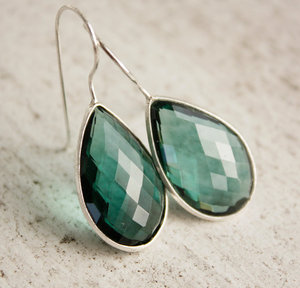 Women's 925 Sterling Silver Drop <b>Earrings</b> 20x24mm Petro <b>Tourmaline</b> Quartz Gemstone 18K Gold Vermeil for Weddings Parties Gifts - Product Image 1