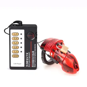 <span class=keywords><strong>CB6000s</strong></span> Cage de chasteté en plastique à électrochocs pour hommes, stimulateur de pénis, jouets sexuels thématiques pour hommes - Product Image 1