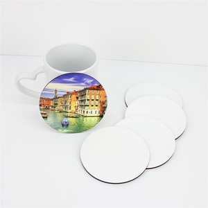 Wholesale DIY Pattern MDF Wood Coaster Sublimation Blanks Round Coasters with Cork Back