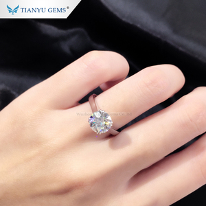 Tianyu-gemas personalizadas, moissanita de corte, Grado D vvs, oro blanco, de 18k anillo de diamante, precio - Product Image 5