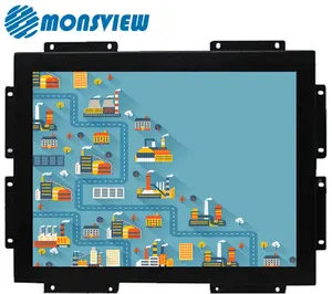 Wall Mount Industrial Embedded Open Metal Frame 15 Inch Square TFT LCD Monitor