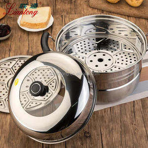 Venta al por mayor de alta calidad de cocina de <span class=keywords><strong>acero</strong></span> <span class=keywords><strong>inoxidable</strong></span> <span class=keywords><strong>olla</strong></span> de vapor con visible tapa - Product Image 3