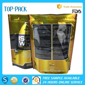 ถุงอลูมิเนียมฟอยล์พลาสติกบรรจุผงโปรตีนเวย์แบบตั้งได้พร้อมซิปล็อคปรับขนาดได้ตามต้องการเกรดอาหาร - Product Image 2