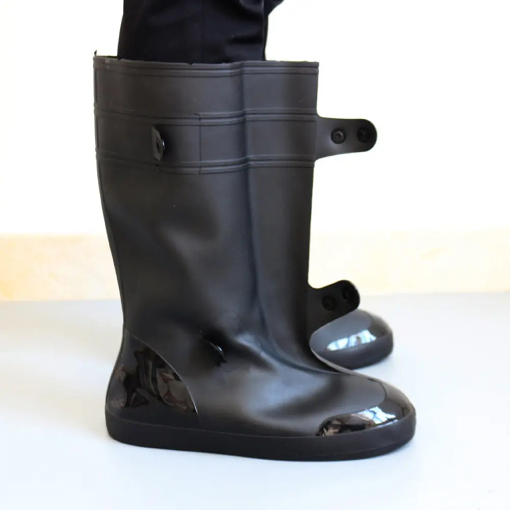 37 سنتيمتر 100% دائم ارتداء مقاومة في الهواء الطلق للماء قابلة لإعادة الاستخدام البلاستيك PVC سيليكون أحذية المطر يغطي