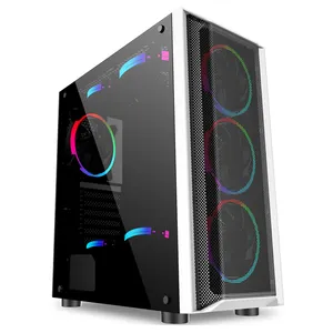 SATE- Mesh E-ATX ATX Desktop case Best Gaming Computer Case with 8 RGB Fan Nice OEM pc desktop tower case