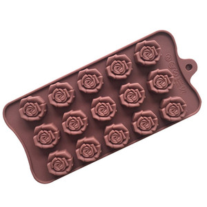 Moule en silicone en forme de rose à 15 cavités, échantillon gratuit d'usine 179, moules en silicone pour chocolat, <span class=keywords><strong>bac</strong></span> à glaçons en silicone - Product Image 3