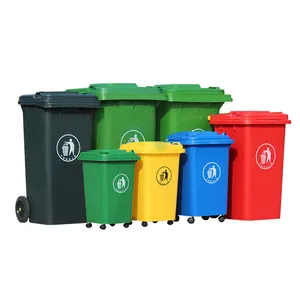 50L a 240 litri di plastica strada esterna rettangolare trash bin/bidone dei rifiuti