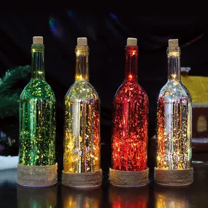 Необычная светодиодная подсветка в виде бутылки с рождественской деревней