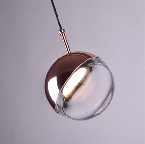 Arte Decorativo moderno forma de <span class=keywords><strong>la</strong></span> bola <span class=keywords><strong>rosa</strong></span>/oro/negro Metal cubierta colgante de luz para el restaurante - Product Image 3
