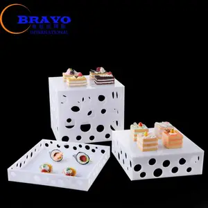 Khách Sạn Nhà Hàng Tiệc Thiết Bị Acrylic Fancy Wedding Phục Vụ Buffet Tráng Miệng Thực Phẩm Hiển Thị Khán Đài