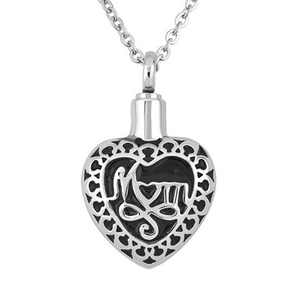 "Papà nel <span class=keywords><strong>cuore</strong></span> e mamma nel <span class=keywords><strong>cuore</strong></span> cremazione urna ciondolo cari cenere croce catena collana - Product Image 1