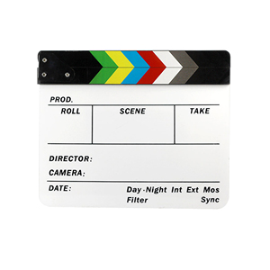 Nouveau coloré 30X24.5cm Clapboard Clap Board blanc film <span class=keywords><strong>Action</strong></span> <span class=keywords><strong>ardoise</strong></span> à la main Clapper Board - Product Image 1