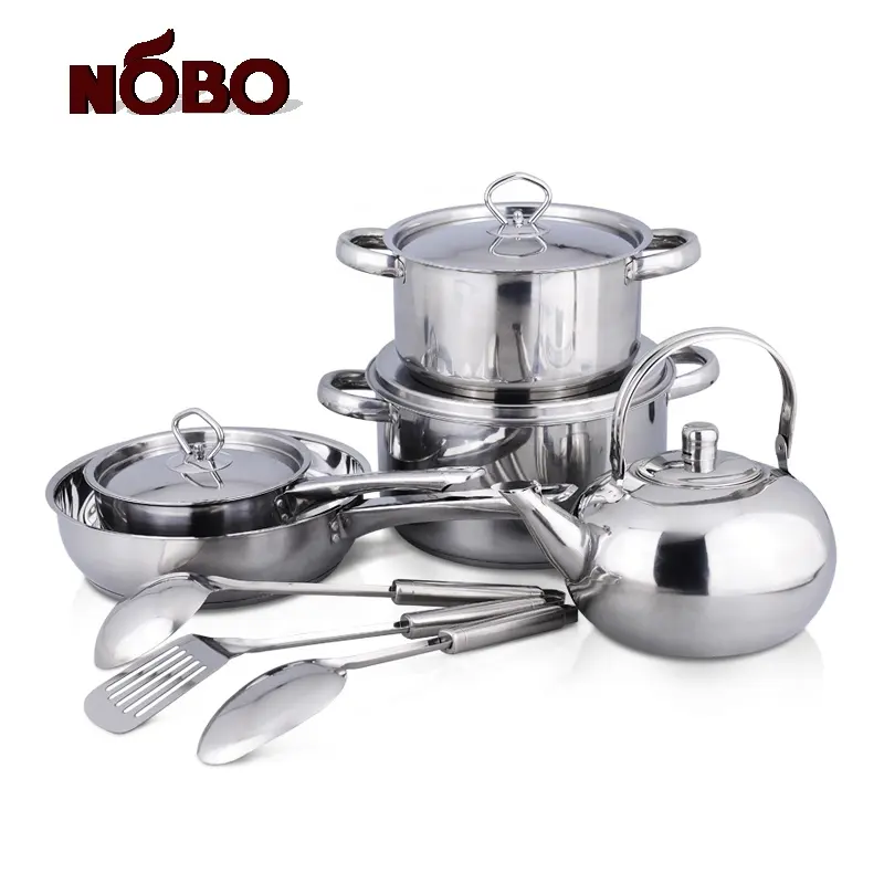 ジャンボ工業用キッチン調理鍋とフライパンruffoni調理器具ステンレス鋼13個調理器具セット