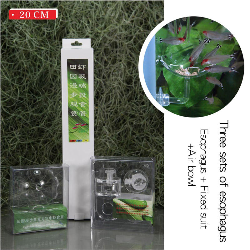 Tube d'alimentation aérienne de 20 cm + ventouse fixe + bol à crevettes