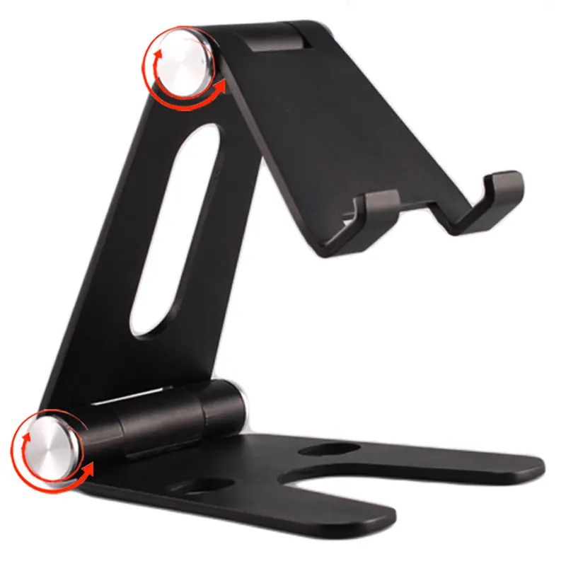 Commercial exhibitions display airplane table easy flexible aluminum dual swivel black cradle holder stand for ipad phone