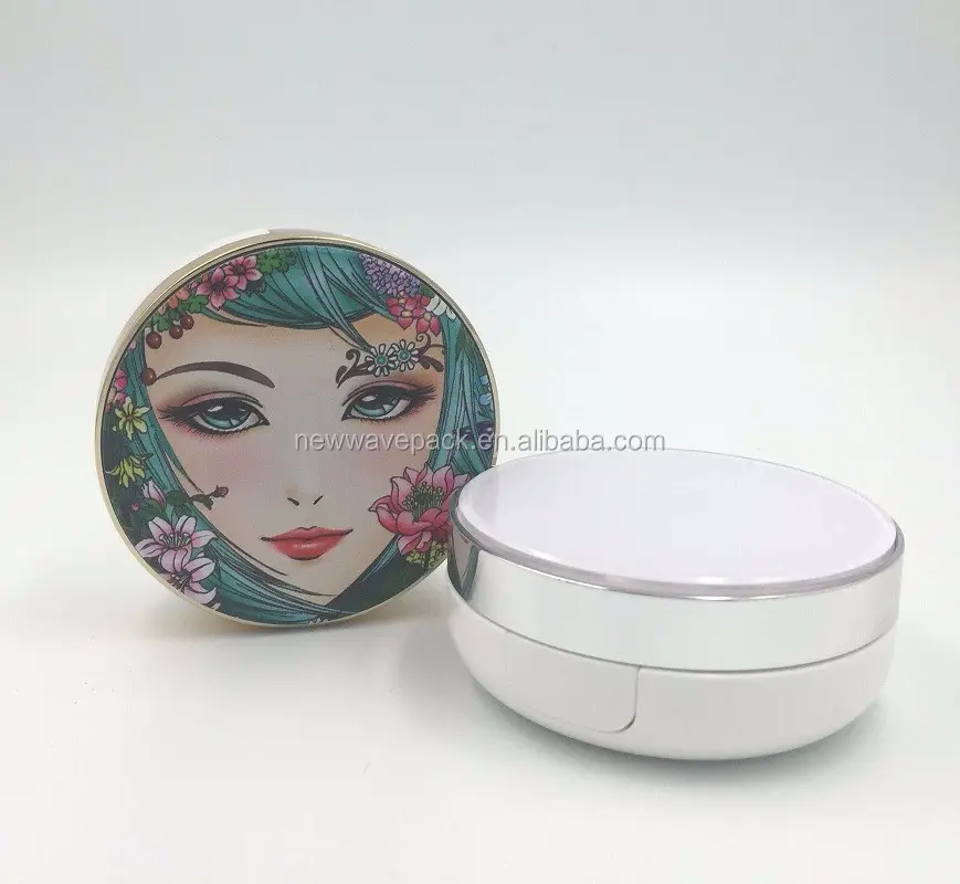cosmetic empty bb cushion compact powder case with mirror