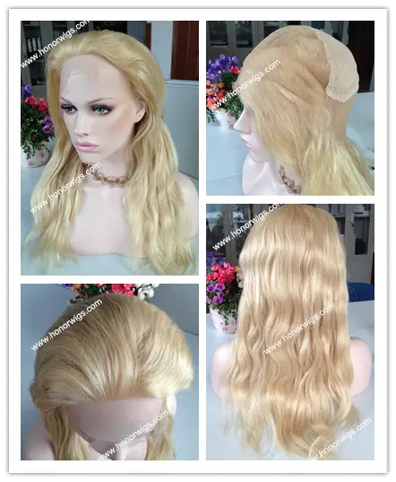 20inch hair length #613 white blond full lace wig in stock 100% human virgin hair HONOR wigs NW natural wave fast delivery