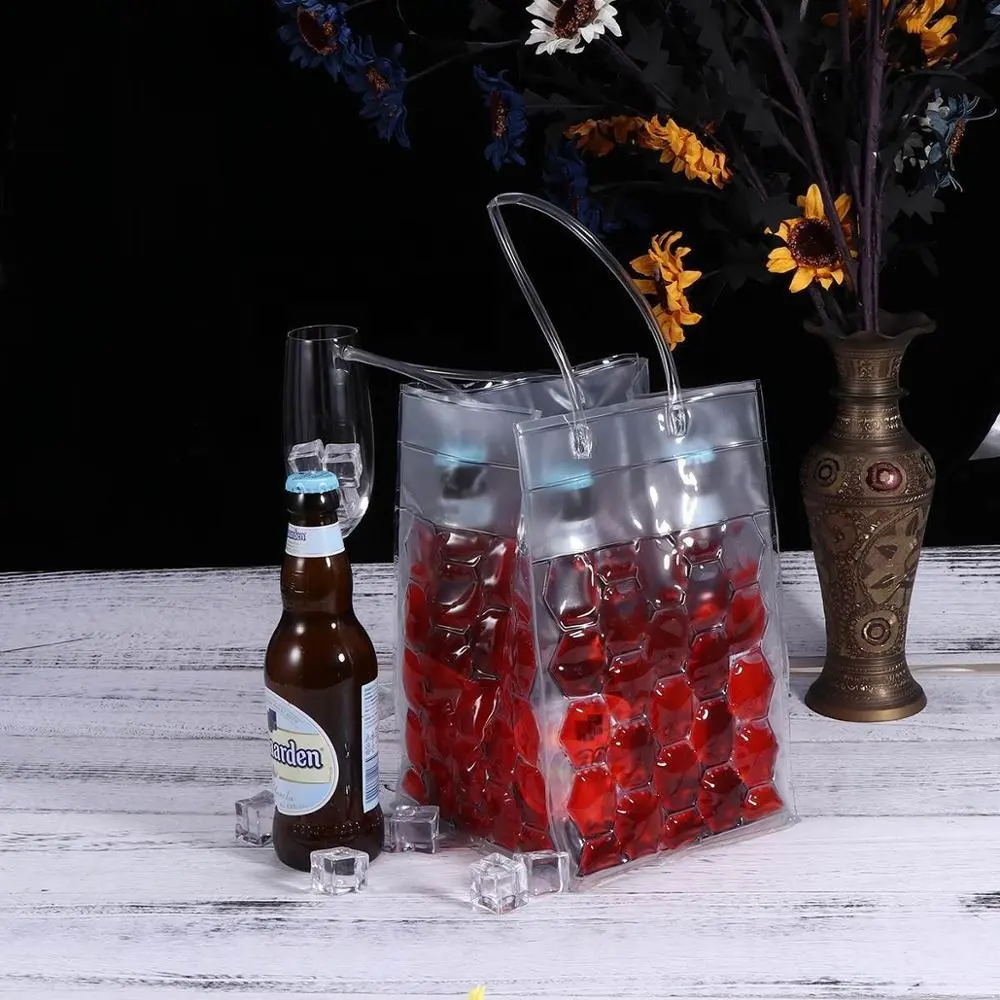 Personalizado rojo escalofriante soporte del gel claro de cerveza de plástico cubo de hielo