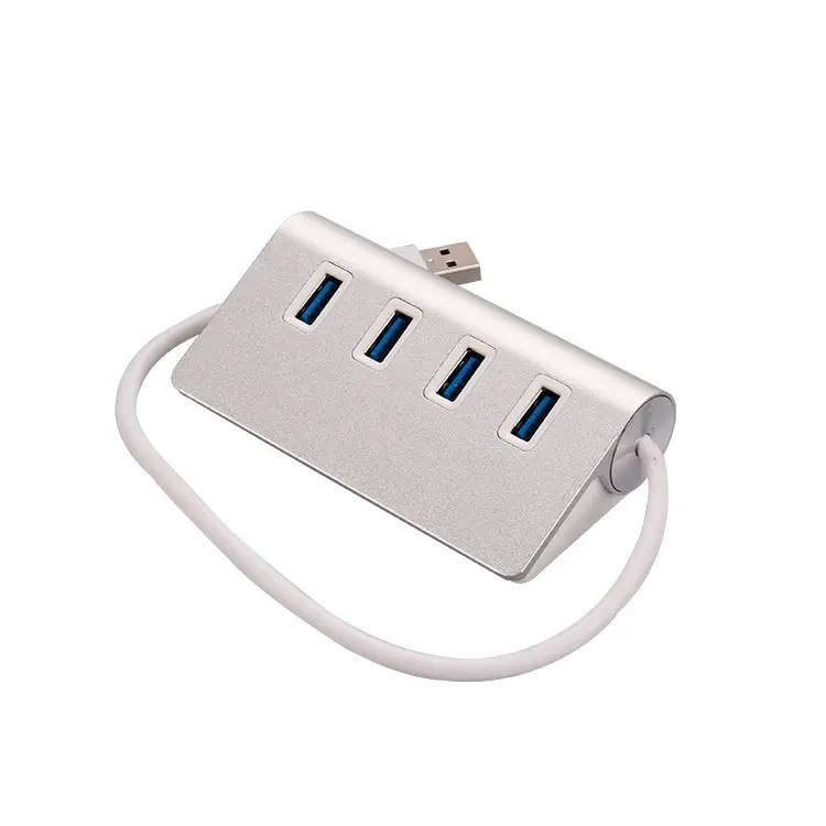 Super fast reversible aluminium 4 port high speed usb por hub powered usb 3.0 hub