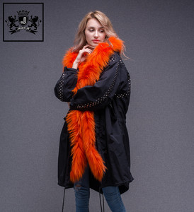 Mode Belle Naturel Réel Garnis De Fourrure Parka Haute Qualité D'hiver Outwear Manteau Avec Fourrure D'agneau Doublure - Product Image 3