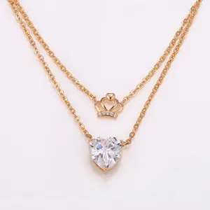 42018-2021 new arrive hot sale 18k gold heart necklace women costume jewelry