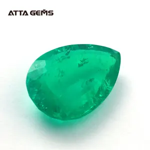 Attagems Synthetic Colombian Emeralds Green Stone Pear Shape Hydrothermal Emerald