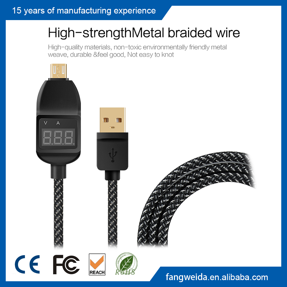 Smart Display Nylon Tressé Micro Usb Câble De Charge pour les Appareils Avec Micro USB Connecteur