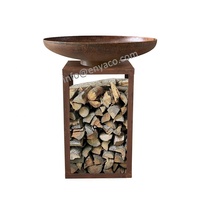 Rustikales rundes Kohlen becken Feuerstelle im Freien Hinterhof Platz, Foyer exterieur acier bol, Schwimmbad Corten Steel Fire Bowl