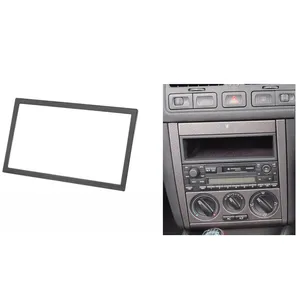 Double Din Audio Fasia untuk VW Passat B5 Bora Golf IV Radio CD GPS DVD Stereo CD Panel Dash Mount instalasi Trim Kit Bingkai