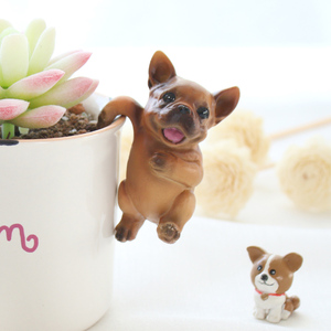 Adornos <span class=keywords><strong>de</strong></span> Macetas con Mini Perros <span class=keywords><strong>de</strong></span> Resina Realistas ROOGO, Decoración Miniatura para Jardín y Hogar - Product Image 4