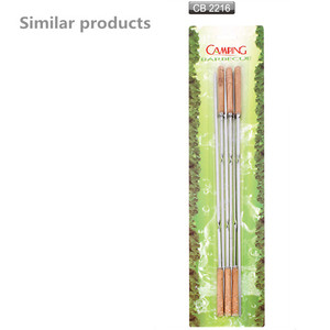 Brochettes en acier inoxydable de qualité alimentaire pour barbecue avec couteau de <span class=keywords><strong>boucher</strong></span>, 12 pièces - Product Image 4